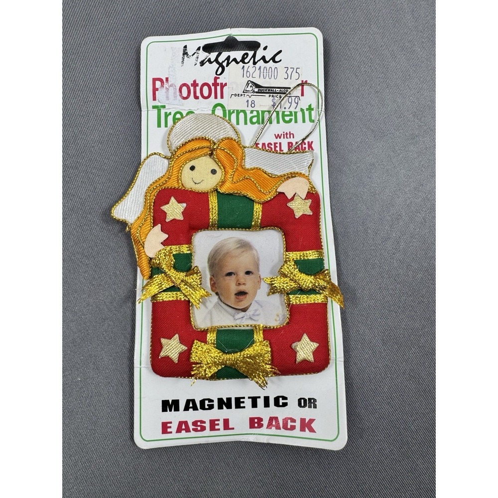 Vintage 1994 Joelson Industries Angel‎ Photo Frame Ornament Magnetic Easel